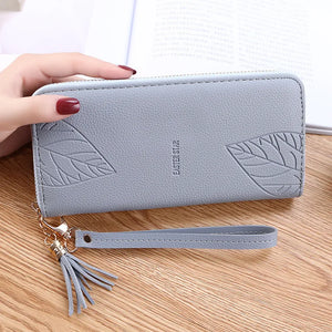 Women's PU Leather Long Wallet Multi-card Clutch Zipper Purse
