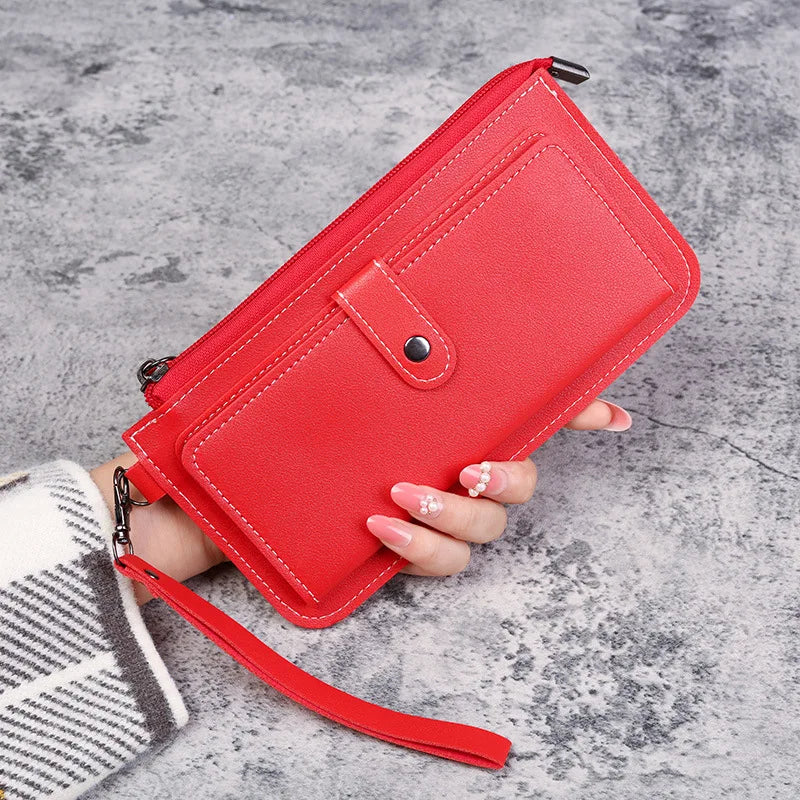 Women PU Leather Long Wallet Multifunctional Clutch Purse