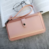 Women's PU Leather Long Wallet Clutch Zipper Purse