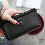 Women's PU Leather Long Wallet Clutch Zipper Purse