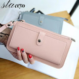 Women Long Wallet Clutch Zipper Purse with PU Leather