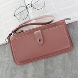 Women's PU Leather Long Wallet Clutch Zipper Purse