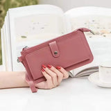 Women's Long Wallet PU Leather Multi-card Clutch Zipper Student Wallet