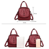 Vintage Leather Backpacks Women Crossbody Bag Tote