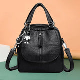 Vintage Leather Backpacks Women Crossbody Bag Tote