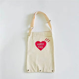 Foldable Double Human Heart Bag Canvas Backpacks