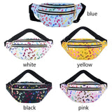Laser PU Travel Fanny Pack Zip Waist Bags Hologram Banana Hip Bum