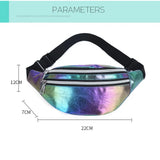 Laser PU Travel Fanny Pack Zip Waist Bags Hologram Banana Hip Bum