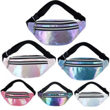 Laser PU Travel Fanny Pack Zip Waist Bags Hologram Banana Hip Bum