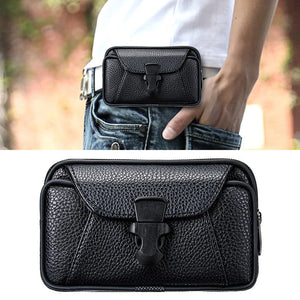 Men's Leather Belt Bag Business Style Wallet Case