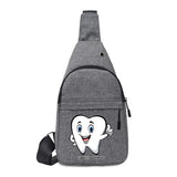 Men Chest Pack Shoulder Crossbody Bag Teeth Print Travel Sling