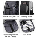 Waterproof Men's Backpack with USB Port for School and Work