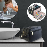 Waterproof Men's PU Leather Toiletry Bag Organizer
