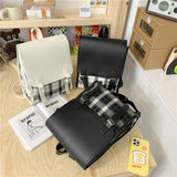 Teenager Laptop Backpack Lattice School Bag High Student Boy Girl Schoolbag