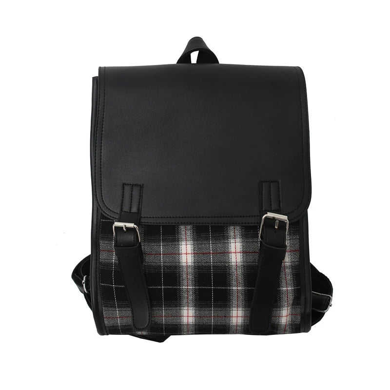 Teenager Laptop Backpack Lattice School Bag High Student Boy Girl Schoolbag