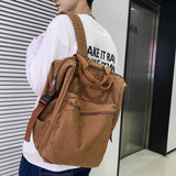 Multifunctional Teenager Laptop Backpack Women Canvas School Bag