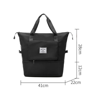 Foldable Shoulder Bag Gym Tote Handbag Women Clothing Carrier