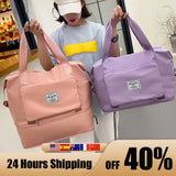 Foldable Shoulder Bag Gym Tote Handbag Women Clothing Carrier
