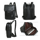 Vintage Waterproof Backpack Men School Bags Leather Travel Retro