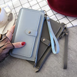 Women Long Wallet PU Leather Multi-card Clutch Zipper Purse