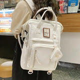 Multifunctional Women's Nylon Backpack Girls Laptop School Bag
