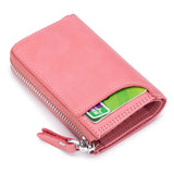 Zippered Car Key Purse Leather Wallet Man Woman F1109