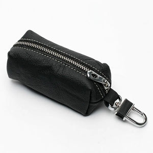 Leather Key Bag Organizer Men Women Zipper Case Purse
