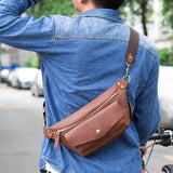 Leather Fanny Pack Hip Bum Waist Bag Multifunctional Shoulder Bag