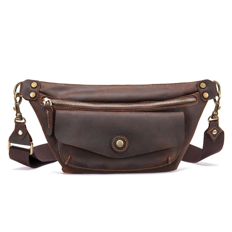 Leather Fanny Pack Hip Bum Waist Bag Multifunctional Shoulder Bag