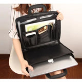 Canvas Document Bag Waterproof Multi-Layer File Organizer