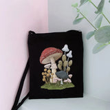 Mushroom Canvas Handbag Messenger Bag Girls Shoulder Bag