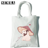 Mushroom Herbology Classic Women Canvas Tote Bag Large Capacity