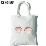 Mushroom Herbology Classic Women Canvas Tote Bag Large Capacity