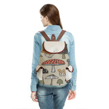 Harajuku Mushroom Linen Drawstring Backpack