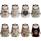 Harajuku Mushroom Linen Drawstring Backpack