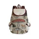 Harajuku Mushroom Linen Drawstring Backpack