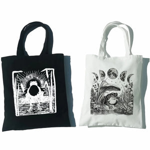 Mushroom Moon Cartoon Women Tote Bag Large Capacity Classic Shoulder Handbag