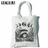 Mushroom Moon Cartoon Women Tote Bag Large Capacity Classic Shoulder Handbag