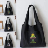 Mushroom Print Vest Bag Canvas Shoulder Bag Large Capacity Tote Bag