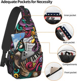 Music Doodles Pattern Crossbody Shoulder Bag