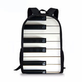 Music Note 3D Print Backpack for Kids Orthopedic School Bag