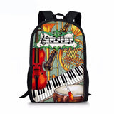 Music Note 3D Print Backpack for Kids Orthopedic School Bag