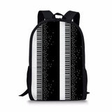 Music Note 3D Print Backpack for Kids Orthopedic School Bag