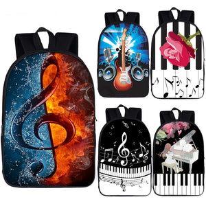 Music Note Backpack Daypack Guitar / Piano Daypack Women Men Rucksack