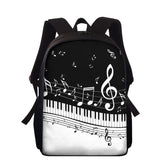 Music Note Schoolbag Piano Keyboard/Guitar Print Kids Book Bags 15inch