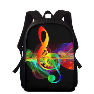 Music Note Girls Student Schoolbag Music Theme Kids Backpack Casual Printing