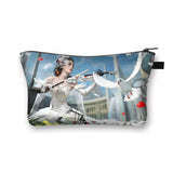 Music Notes Cosmetic Bag Makeup Bag Piano Guitar Storage Travel Case
