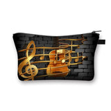 Music Notes Cosmetic Case Women Makeup Bags Piano / Guitar Ladies Storage Bags