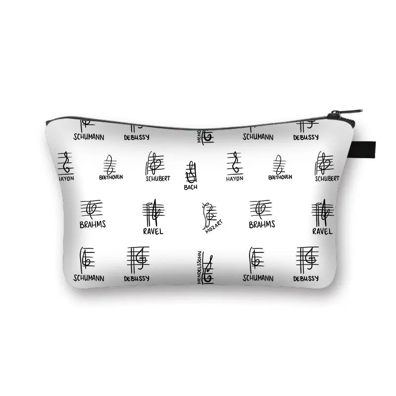Music Notes Cosmetic Case Women Makeup Bags Piano Guitar