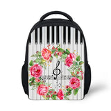 Music Notes Piano Keyboard Pattern Teenager School Bag Mini Mochila